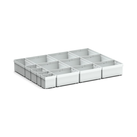 cubio plastic box divider kit 14 compartment - WxDxH: 650x525x100mm - plastic / RAL 7035