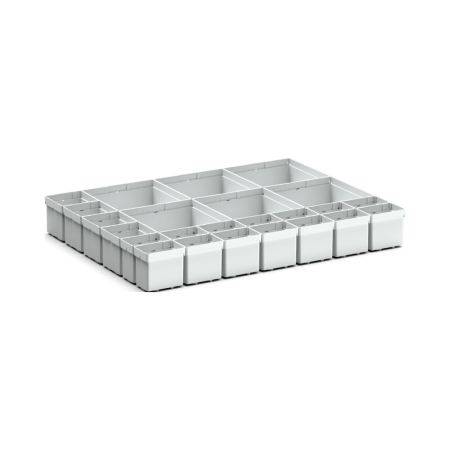 cubio plastic box divider kit 24 compartment - WxDxH: 650x525x100mm - plastic / RAL 7035