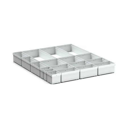 cubio plastic box divider kit 18 compartment - WxDxH: 650x750x100mm - plastic / RAL 7035