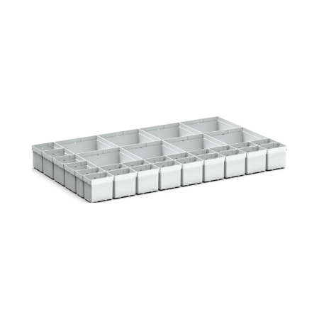 cubio plastic box divider kit 30 compartment - WxDxH: 800x525x100mm - plastic / RAL 7035