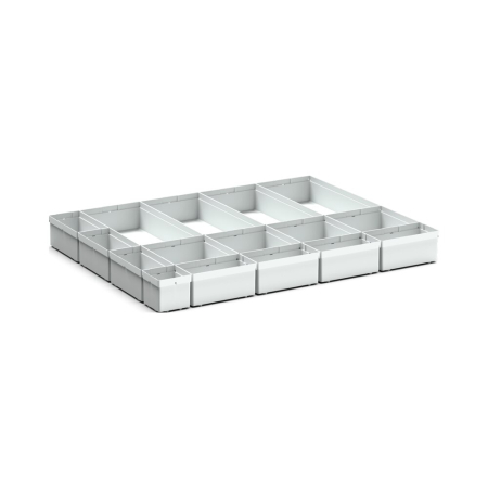 cubio plastic box divider kit 16 compartment - WxDxH: 800x650x100mm - plastic / RAL 7035