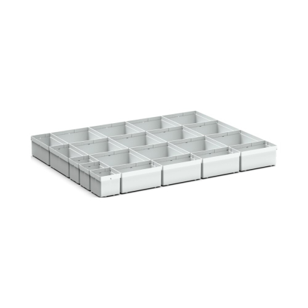 cubio plastic box divider kit 21 compartment - WxDxH: 800x650x100mm - plastic / RAL 7035