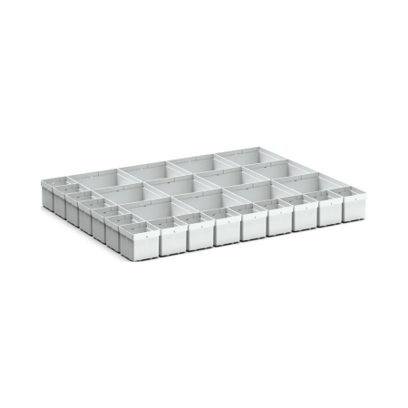 cubio plastic box divider kit 27 compartment - WxDxH: 800x650x100mm - plastic / RAL 7035