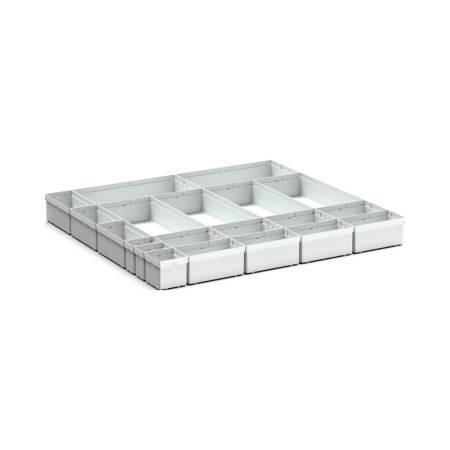 cubio plastic box divider kit 20 compartment - WxDxH: 800x750x100mm - plastic / RAL 7035