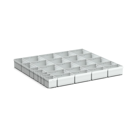 cubio plastic box divider kit 27 compartment - WxDxH: 800x750x100mm - plastic / RAL 7035