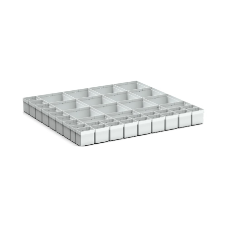 cubio plastic box divider kit 41 compartment - WxDxH: 800x750x100mm - plastic / RAL 7035