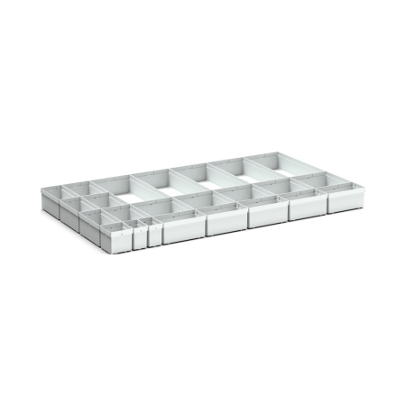 cubio plastic box divider kit 24 compartment - WxDxH: 1050x650x100mm - plastic / RAL 7035