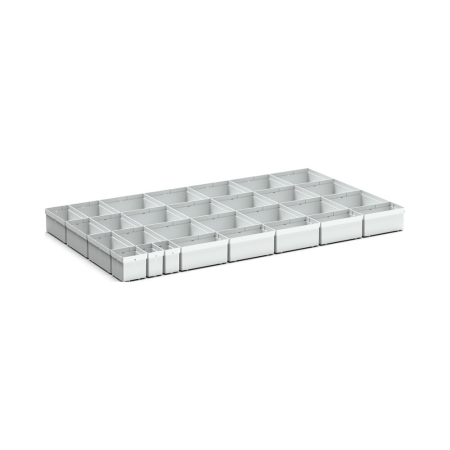 cubio plastic box divider kit 29 compartment - WxDxH: 1050x650x100mm - plastic / RAL 7035