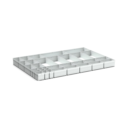 cubio plastic box divider kit 33 compartment - WxDxH: 1050x750x100mm - plastic / RAL 7035