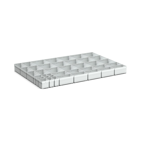 cubio plastic box divider kit 40 compartment - WxDxH: 1050x750x100mm - plastic / RAL 7035