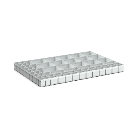 cubio plastic box divider kit 64 compartment - WxDxH: 1050x750x100mm - plastic / RAL 7035