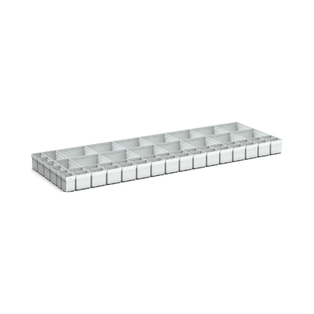 cubio plastic box divider kit 52 compartment - WxDxH: 1300x525x100mm - plastic / RAL 7035
