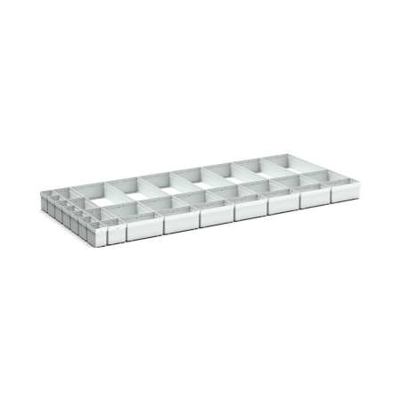 cubio plastic box divider kit 32 compartment - WxDxH: 1300x650x100mm - plastic / RAL 7035