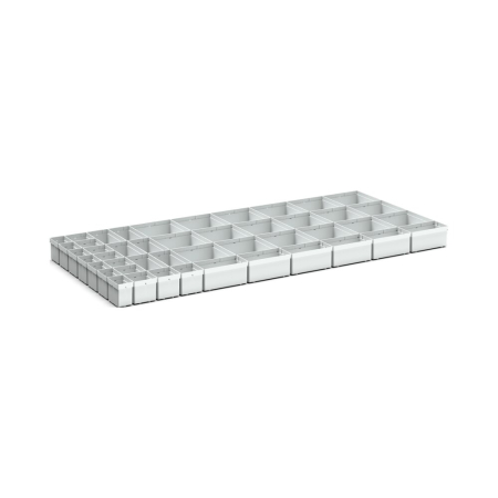 cubio plastic box divider kit 46 compartment - WxDxH: 1300x650x100mm - plastic / RAL 7035