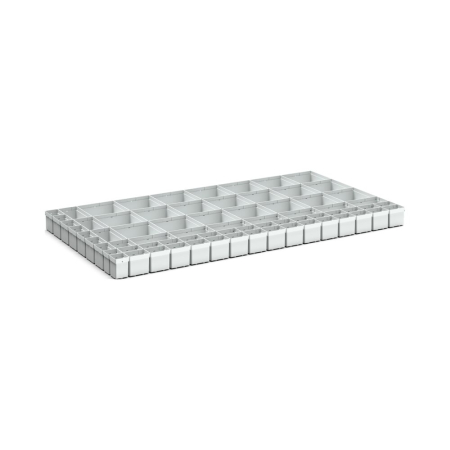 cubio plastic box divider kit 71 compartment - WxDxH: 1300x750x100mm - plastic / RAL 7035