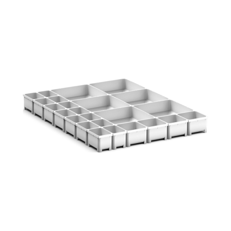 cubio plastic box divider kit 24 compartment - WxDxH: 525x650x75mm - plastic / RAL 7035