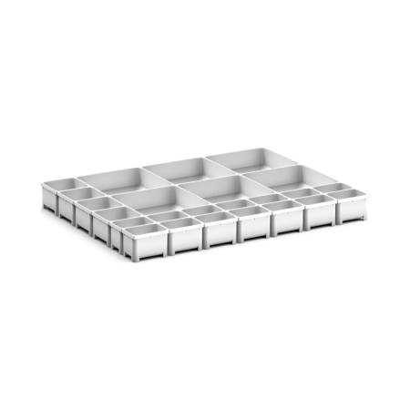 cubio plastic box divider kit 24 compartment - WxDxH: 650x525x75mm - plastic / RAL 7035