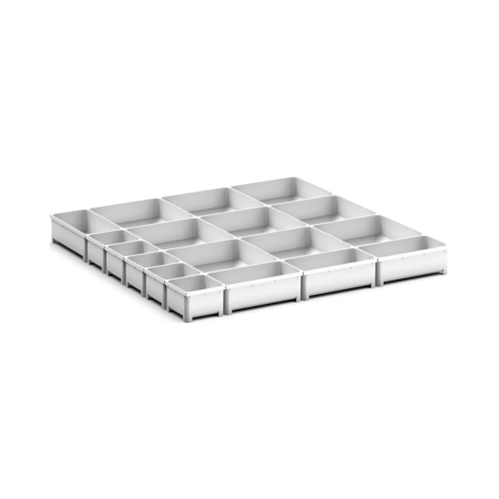 cubio plastic box divider kit 18 compartment - WxDxH: 650x650x75mm - plastic / RAL 7035