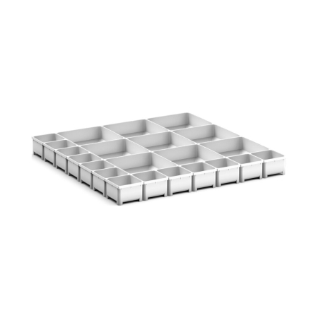 cubio plastic box divider kit 22 compartment - WxDxH: 650x650x75mm - plastic / RAL 7035