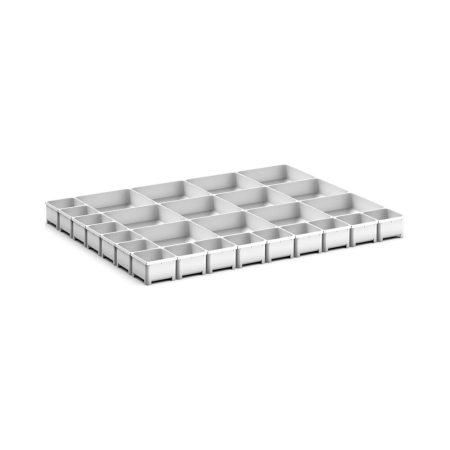 cubio plastic box divider kit 27 compartment - WxDxH: 800x650x75mm - plastic / RAL 7035