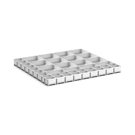 cubio plastic box divider kit 41 compartment - WxDxH: 800x750x75mm - plastic / RAL 7035