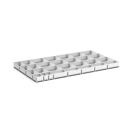 cubio plastic box divider kit 29 compartment - WxDxH: 1050x650x75mm - plastic / RAL 7035