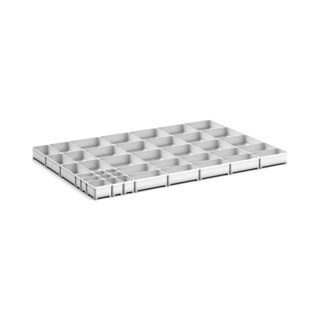 cubio plastic box divider kit 40 compartment - WxDxH: 1050x750x75mm - plastic / RAL 7035