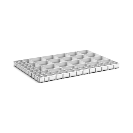 cubio plastic box divider kit 64 compartment - WxDxH: 1050x750x75mm - plastic / RAL 7035