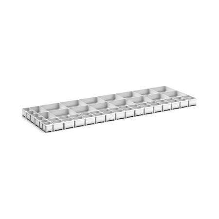 cubio plastic box divider kit 52 compartment - WxDxH: 1300x525x75mm - plastic / RAL 7035