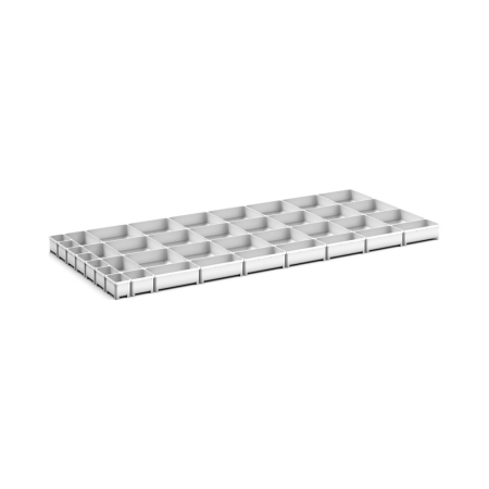 cubio plastic box divider kit 39 compartment - WxDxH: 1300x650x75mm - plastic / RAL 7035