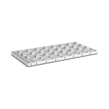 cubio plastic box divider kit 50 compartment - WxDxH: 1300x750x75mm - plastic / RAL 7035