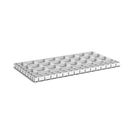 cubio plastic box divider kit 71 compartment - WxDxH: 1300x750x75mm - plastic / RAL 7035