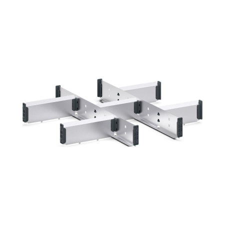 cubio adjustable metal divider kit 8 compartment - WxDxH: 525x525x75mm - galvanised steel