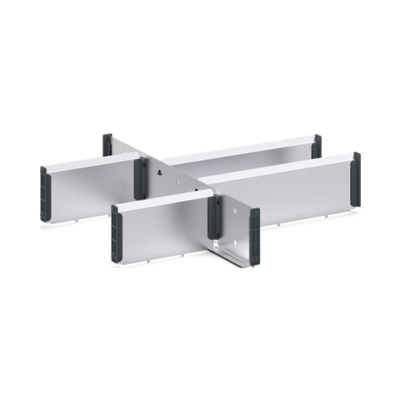 cubio adjustable metal divider kit 6 compartment - WxDxH: 525x525x100mm - galvanised steel