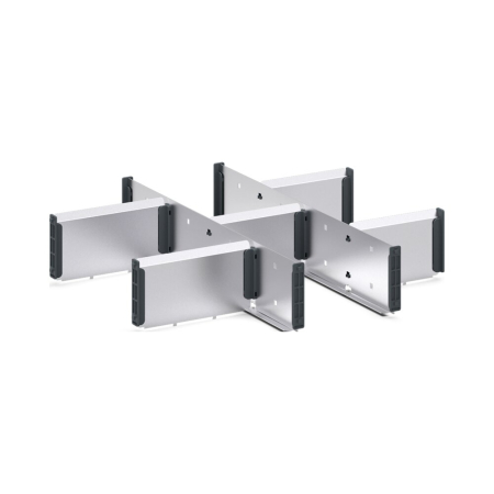 cubio adjustable metal divider kit 8 compartment - WxDxH: 525x525x100mm - galvanised steel