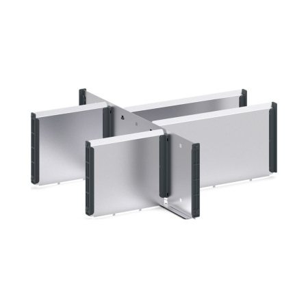 cubio adjustable metal divider kit 6 compartment - WxDxH: 525x525x150mm - galvanised steel