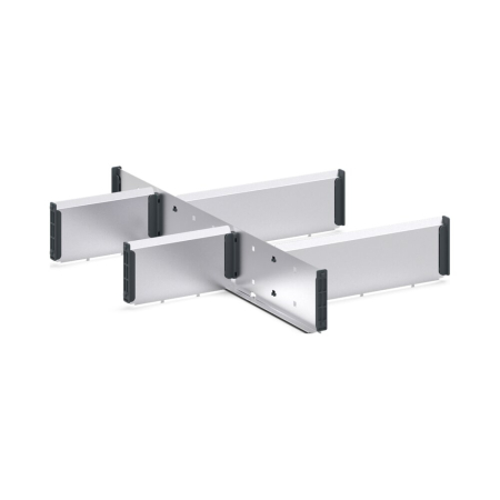 cubio adjustable metal divider kit 6 compartment - WxDxH: 525x650x100mm - galvanised steel