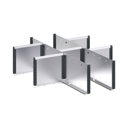 cubio adjustable metal divider kit 8 compartment - WxDxH: 525x650x150mm - galvanised steel