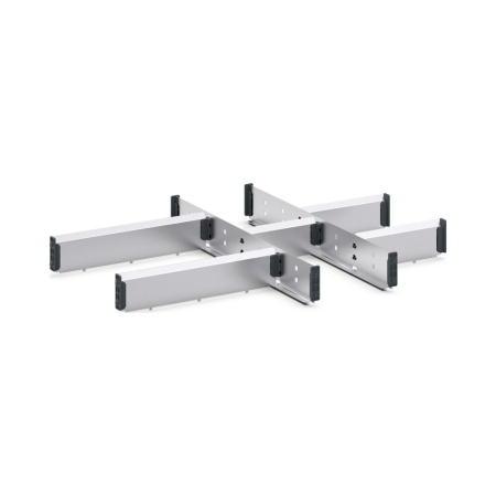 cubio adjustable metal divider kit 8 compartment - WxDxH: 650x525x75mm - galvanised steel