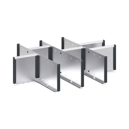 cubio adjustable metal divider kit 9 compartment - WxDxH: 650x525x150mm - galvanised steel