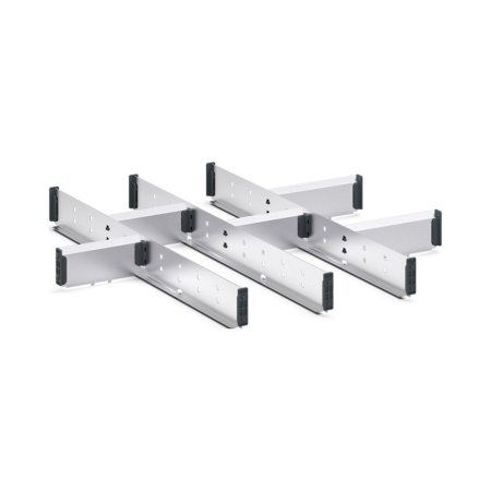 cubio adjustable metal divider kit 9 compartment - WxDxH: 650x650x75mm - galvanised steel