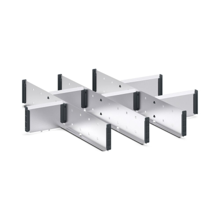 cubio adjustable metal divider kit 9 compartment - WxDxH: 650x650x100mm - galvanised steel