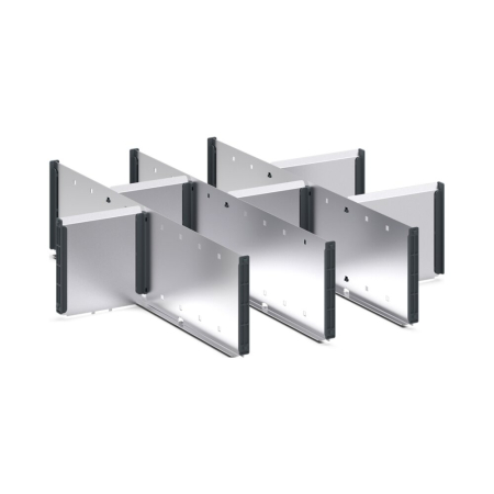 cubio adjustable metal divider kit 9 compartment - WxDxH: 650x650x150mm - galvanised steel