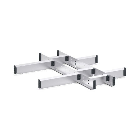 cubio adjustable metal divider kit 10 compartment - WxDxH: 650x750x75mm - galvanised steel