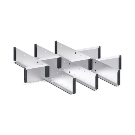 cubio adjustable metal divider kit 9 compartment - WxDxH: 650x750x100mm - galvanised steel