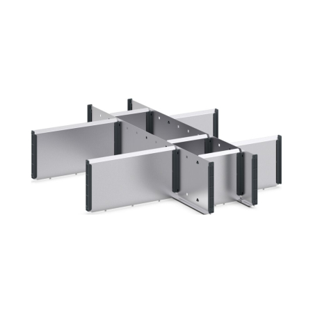 cubio adjustable metal divider kit 10 compartment - WxDxH: 650x750x150mm - galvanised steel
