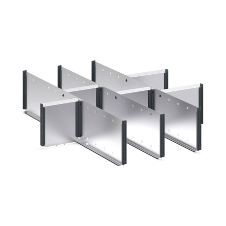 cubio adjustable metal divider kit 9 compartment - WxDxH: 650x750x150mm - galvanised steel
