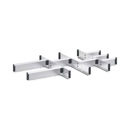 cubio adjustable metal divider kit 11 compartment - WxDxH: 800x525x75mm - galvanised steel