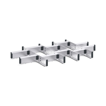 cubio adjustable metal divider kit 15 compartment - WxDxH: 800x525x75mm - galvanised steel