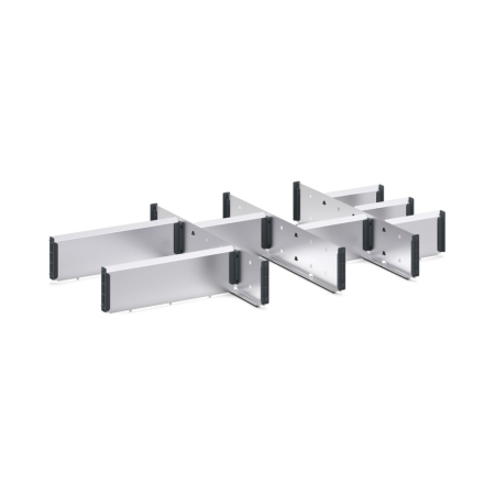 cubio adjustable metal divider kit 11 compartment - WxDxH: 800x525x100mm - galvanised steel